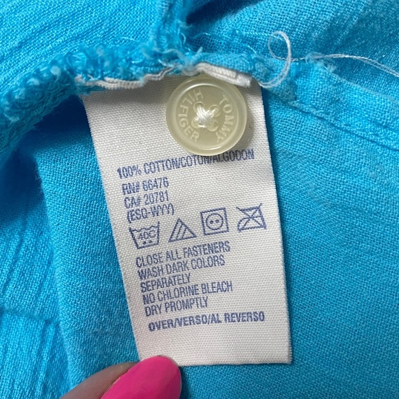 Tommy Hilfiger Turquoise Plus Top - Picture 11 of 11